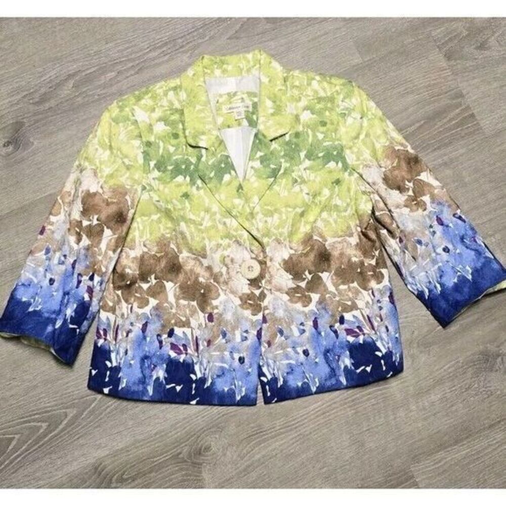 Coldwater‎ Creek Women's Watercolor Floral Blazer Jacket Size P12